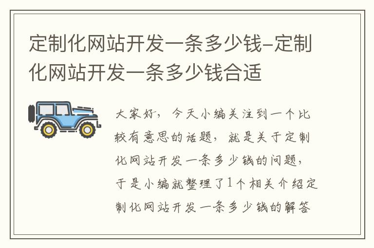 定制化网站开发一条多少钱-定制化网站开发一条多少钱合适