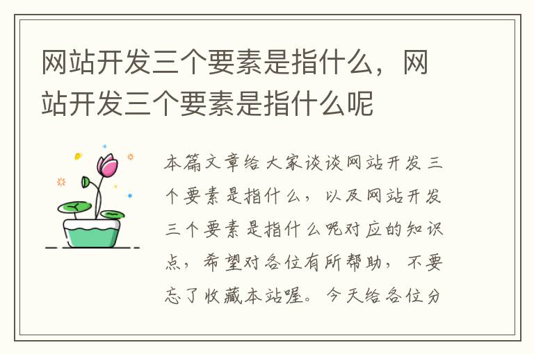 网站开发三个要素是指什么，网站开发三个要素是指什么呢