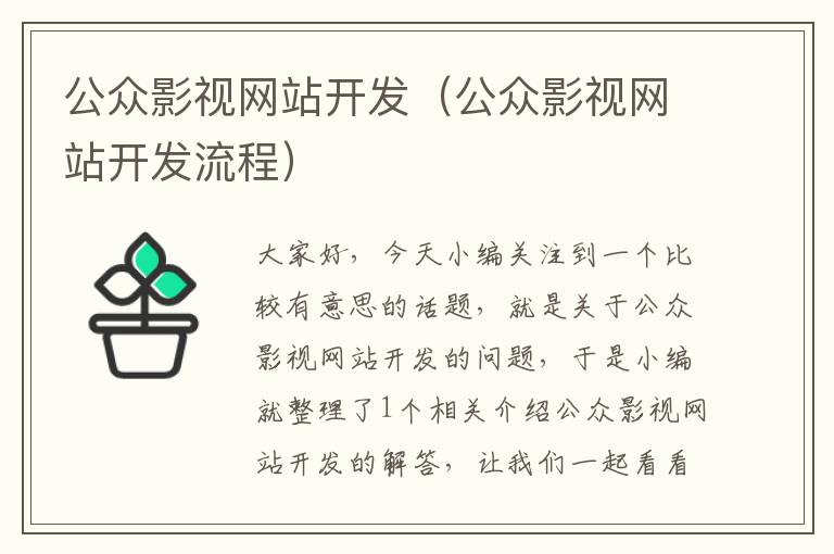 公众影视网站开发（公众影视网站开发流程）