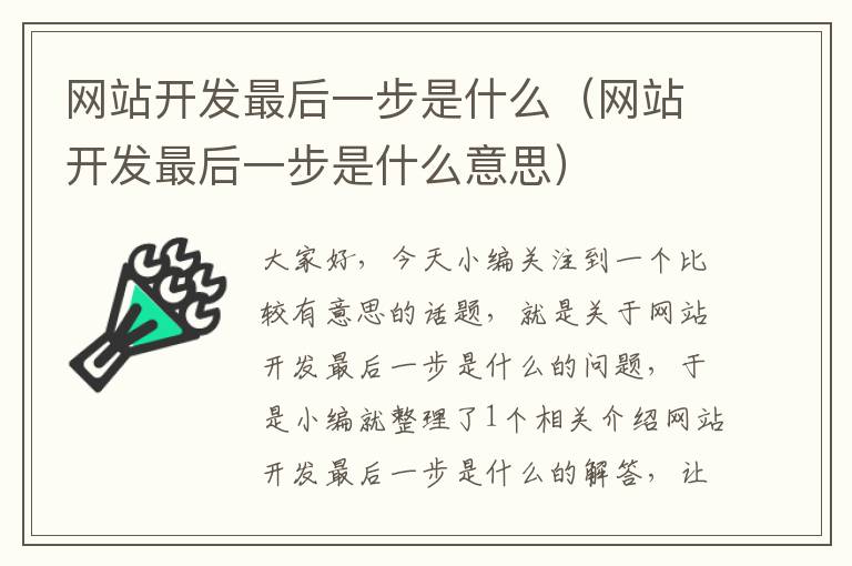 网站开发最后一步是什么（网站开发最后一步是什么意思）