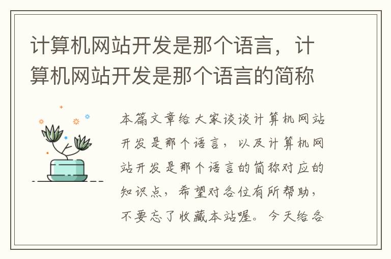 计算机网站开发是那个语言，计算机网站开发是那个语言的简称