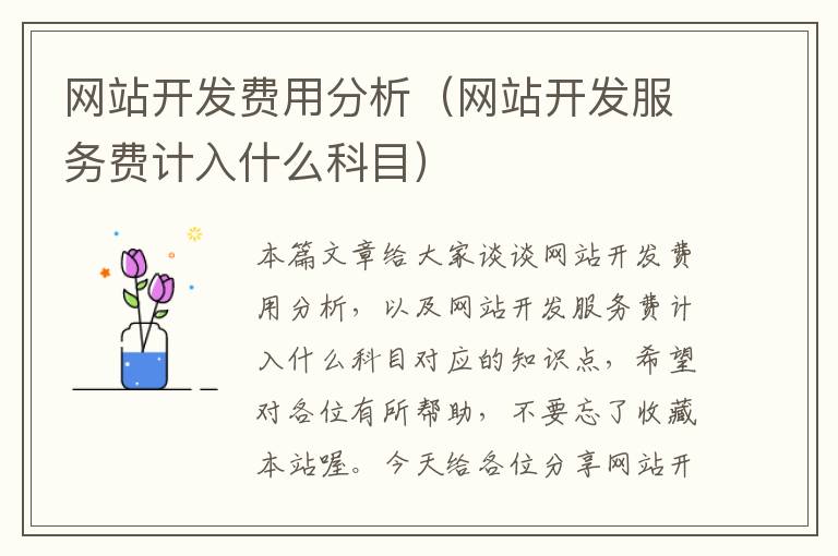 网站开发费用分析（网站开发服务费计入什么科目）