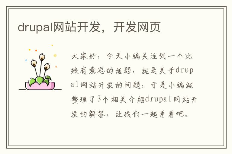 drupal网站开发，开发网页