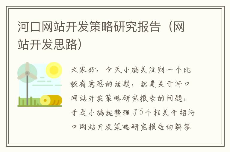 河口网站开发策略研究报告（网站开发思路）