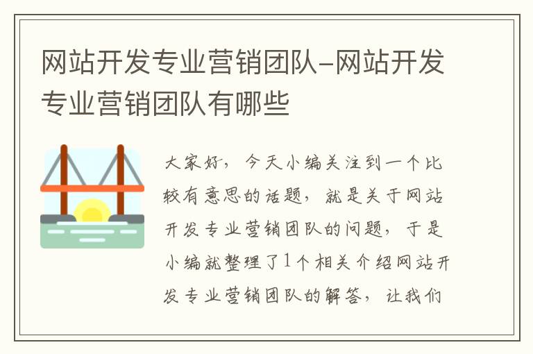 网站开发专业营销团队-网站开发专业营销团队有哪些