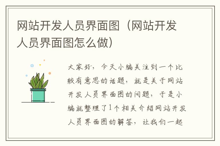 网站开发人员界面图（网站开发人员界面图怎么做）