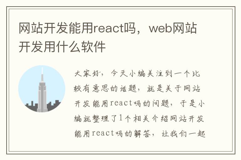 网站开发能用react吗，web网站开发用什么软件