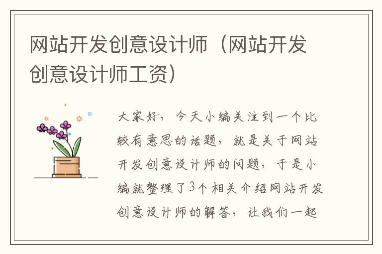 网站开发创意设计师（网站开发创意设计师工资）